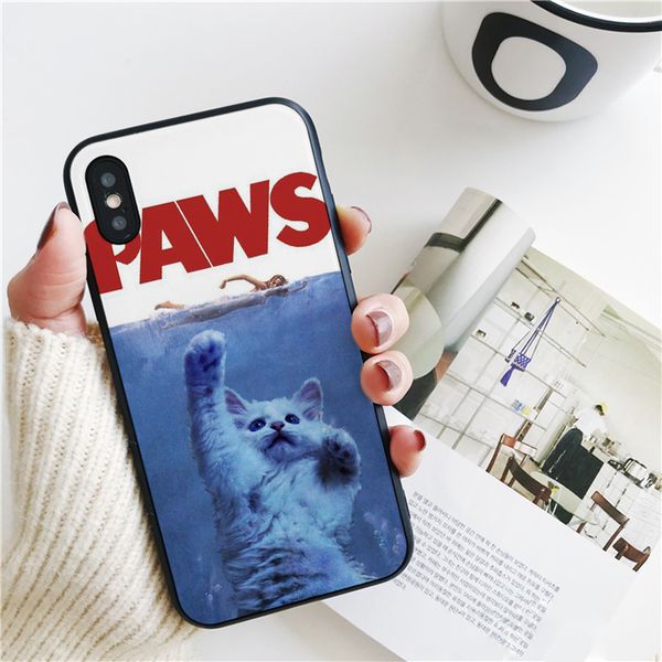 

coque paws cat cover for iphone 11 pro xs max xr case for iphone 8 7 6s plus 5s se 5 case soft silicone cover.