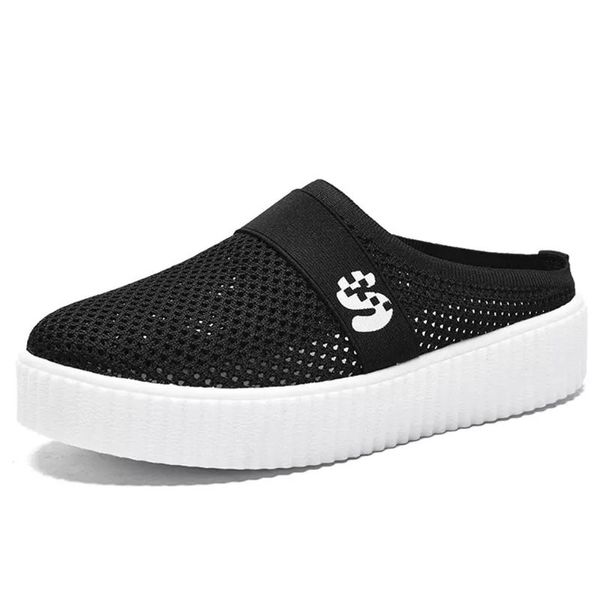 

summer fashionable women breathable slippers hight increase sole slides female slip-resistant slippers, Black