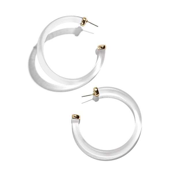 

vintage trendy transparent big circle round hoop earrings women geometry resin charm jewelry fashion statement bijoux, Golden;silver