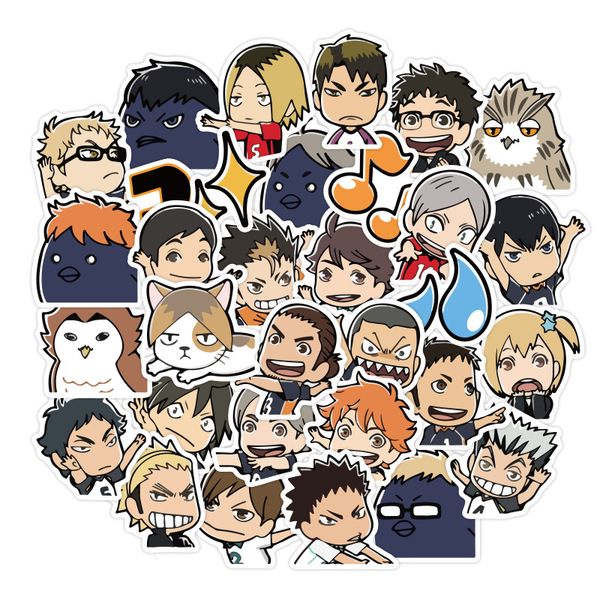 

40 pcs haikyuu !! аниме водонепѬониаемй наклейки дл diy на кейбоѬд доѬожнй ђлѬ дл