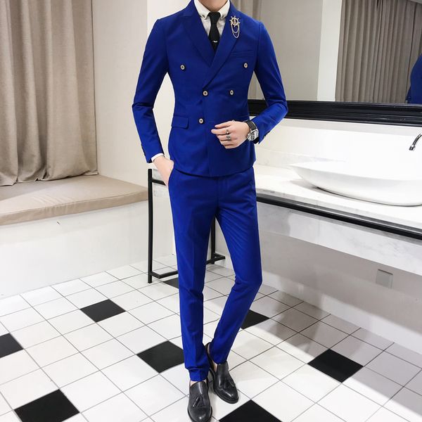 

роскошный royal мужская тонкий костюм костюм мода двубортный смокинг жениха формальные свадебное платье terno мужчина для (blazer + брюки, White;black