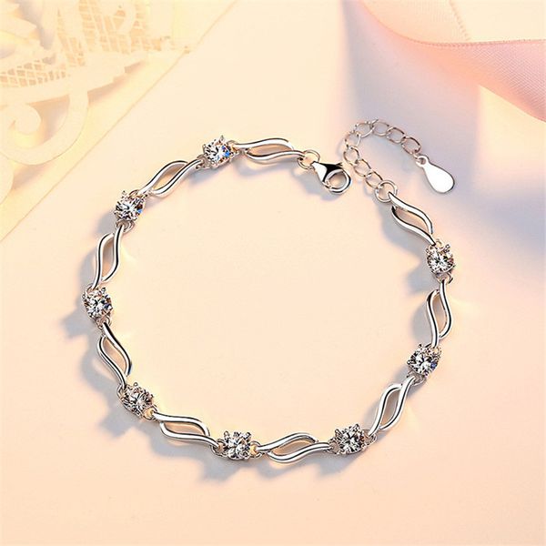 

new 925 sterling silver jewelry fashion exquisite ladies bracelet jewelry boutique silver factory direct sales, Golden;silver