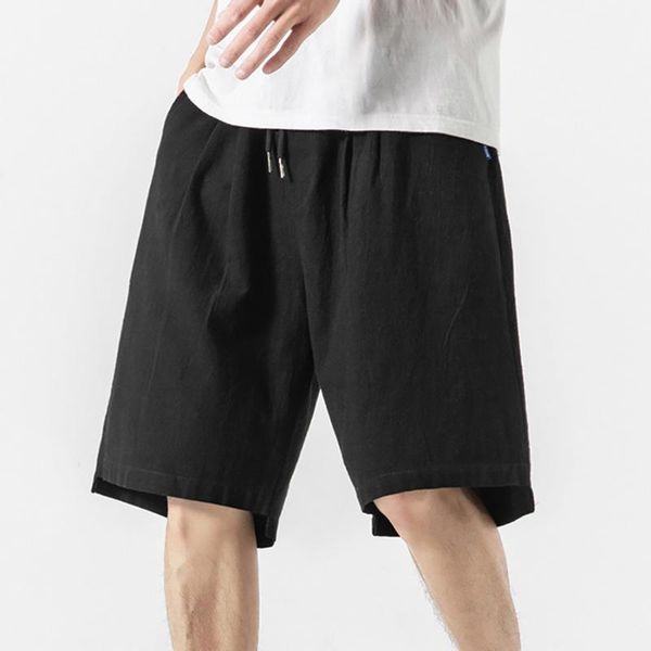 

men casual shorts summer casual plus size short pants jogger fitness short trousers pantalon corto hombre linen beach shorts, White;black