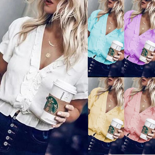 

pure color irregular chiffon shirt om8879, Gray;blue