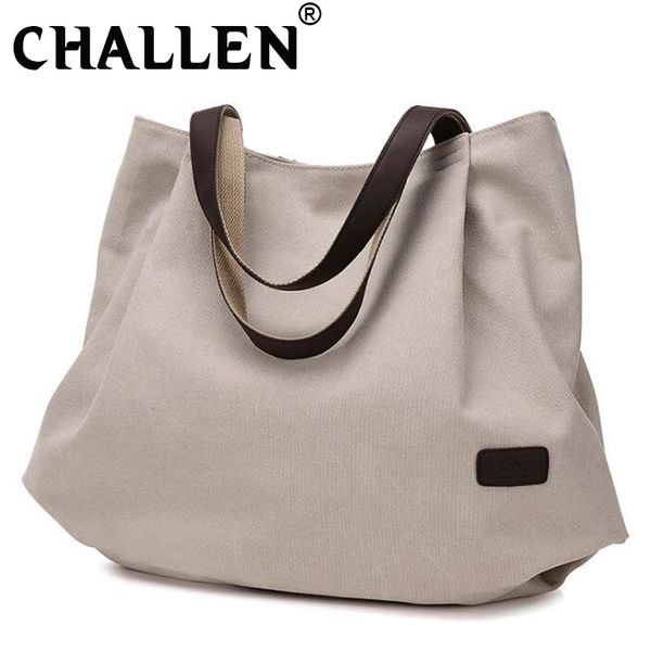 

fashion shoulder bag female canvas shopping bags new handle large bag reusable tote women travel storage handbag bga-75