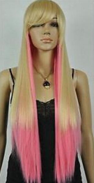 

fashion wig 80cm hair long straight cosplay wig, Black;brown