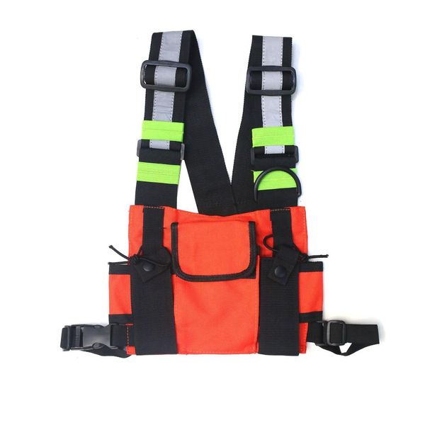 

bd-5044# men's chest bag reflective tooling vest backpack function tactical vest multifunctional outdoor chest pack