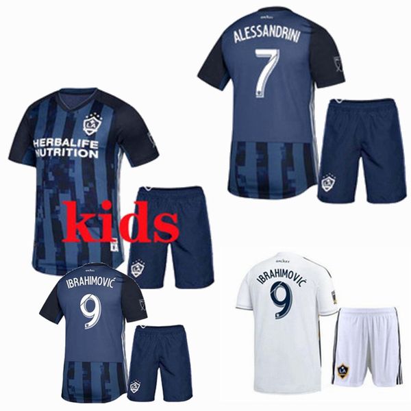 

2019 2020 la galaxy kids футбольные майки комплекты спортивные костюмы 19 20 ibrahimovic футболка + шорты для дома, Black