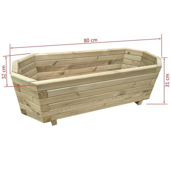 

planter 80 x 32 x 31 cm impregnated pine wood garden sets