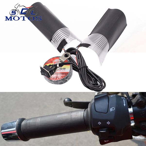 

sclmotos- motorcycle motorbike handlebar electric heating handle heated grips handle with adjustable switch temperature