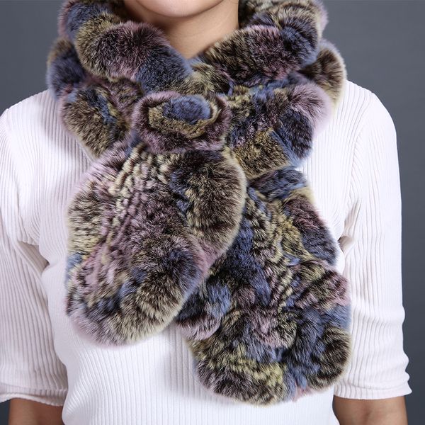 

real rex fur scarf for women winter neck fur collar scarves ruffled warm fashion accessories gift female rex scarf, Blue;gray