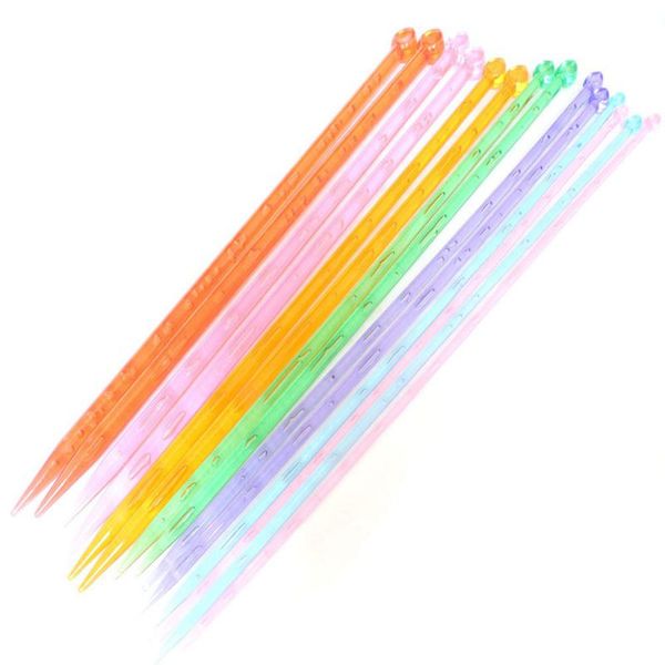 

14pcs 7 size 35cm length single pointed knitting needle kits diy knitted tool, Black
