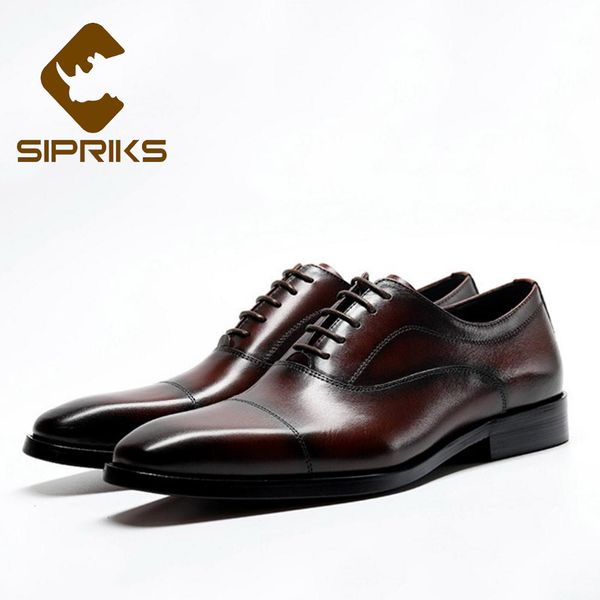 

sipriks mens handmade welted dress shoes genuine leather church shoes wine red burgundy black oxfords cap toe social gents suit