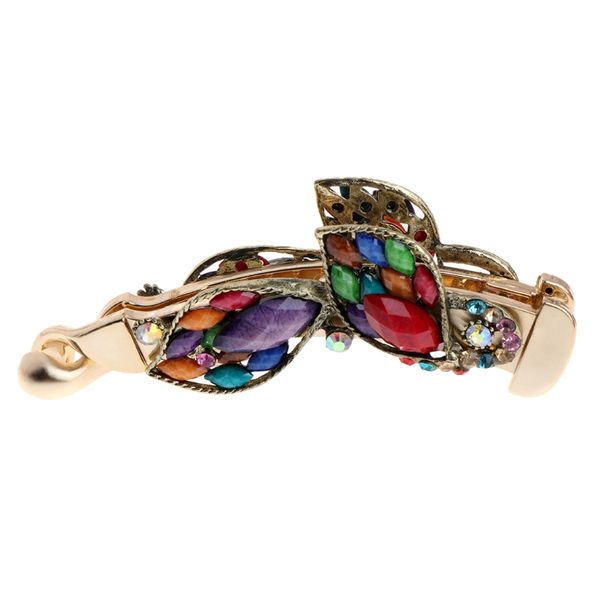 

vintage colorful crystal rhinestone banana hair clip headdress hairpin accessory