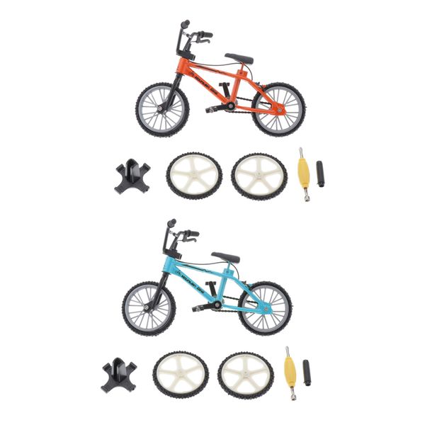 

2 pieces finger bike model toy set orange+blue (11x5x8cm/4.33x1.97x3.15in