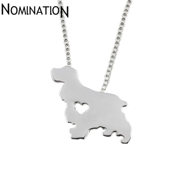 Monili animali del pendente della collana del cane di Fashion-Cocker Spaniel Colori dell'argento/oro placcati