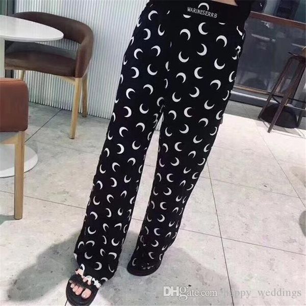 

2019 marine serre брюки женщины 1m:1 высокое качество хип-хоп уличная одежда marine serre шнурок тренировочные брюки брюки, Black;white