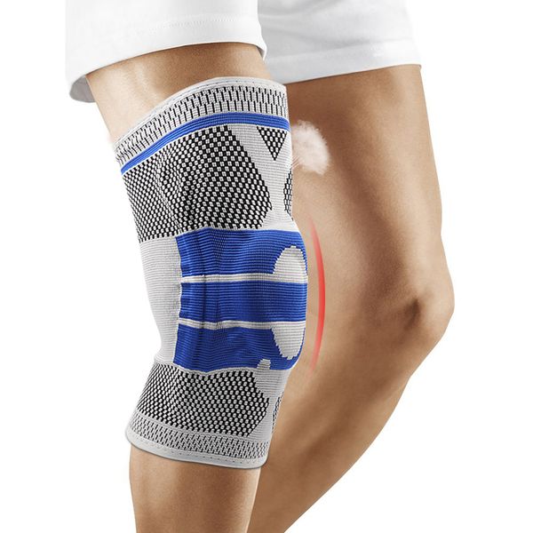 

elastic knee support bracket kneecap adjustable patella knee pads sleeves brace silicone volleyball leg brace protection, Black;gray