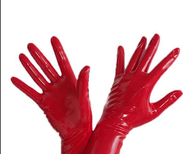 

fashion-gloves 0.4mm club wear for catsuit dress rubber fetish costume, Blue;gray