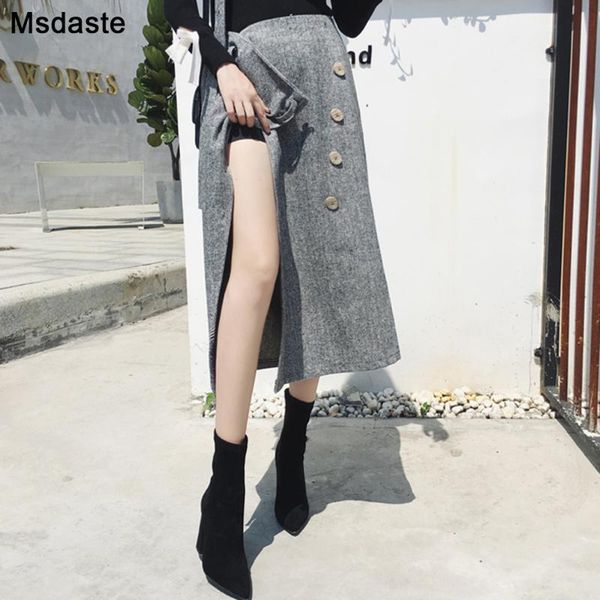 

длинные шерстяные теплые полосатые юбки женщин 2020 осень зима высокая талия поясницы элегантные офисные работы midi юбка шерсть saia jupe f, Black