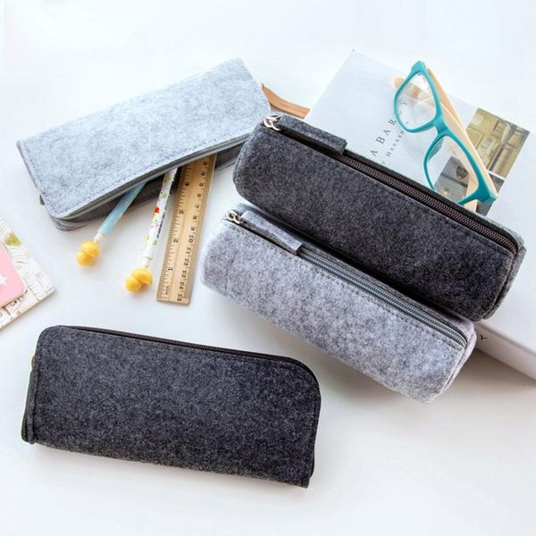 

pencil bag large capacity pencil storage case non-woven fabric felt with zipper bag
