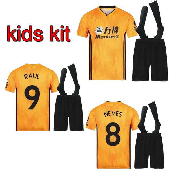 

19 20 wolverhampton wanderer kid kit occer jer ey home co ta adama away wolve 2019 neve raul j moutinho man jer ey football hirt