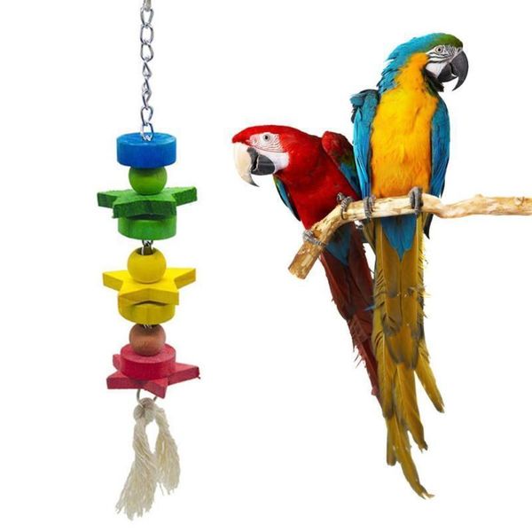 

tiger skin peony parrot bird articles appliance mu zhu to climb ladder five-pointed star woodiness gnaw toys