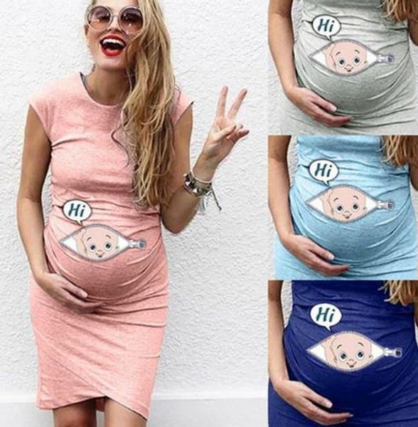 

baby printed women designer dresses fashion sleeveless maternity dresses casual solid color crew neck dresses, Black;gray