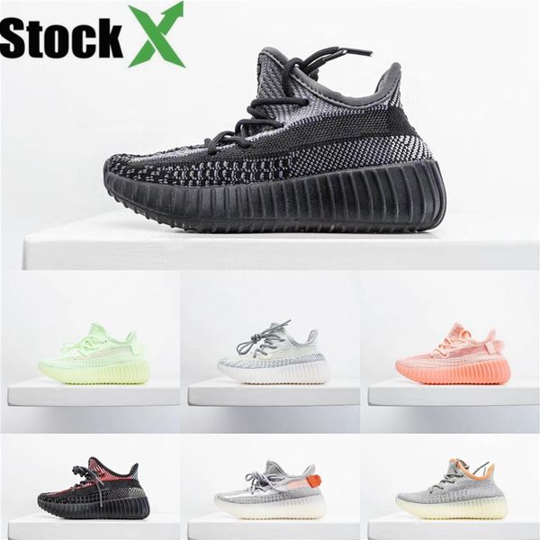 

3colors infant клей малышей детские кроссовки kanye west static glow in the dark chaussure de sport pour enfant мальчики повседневный traine