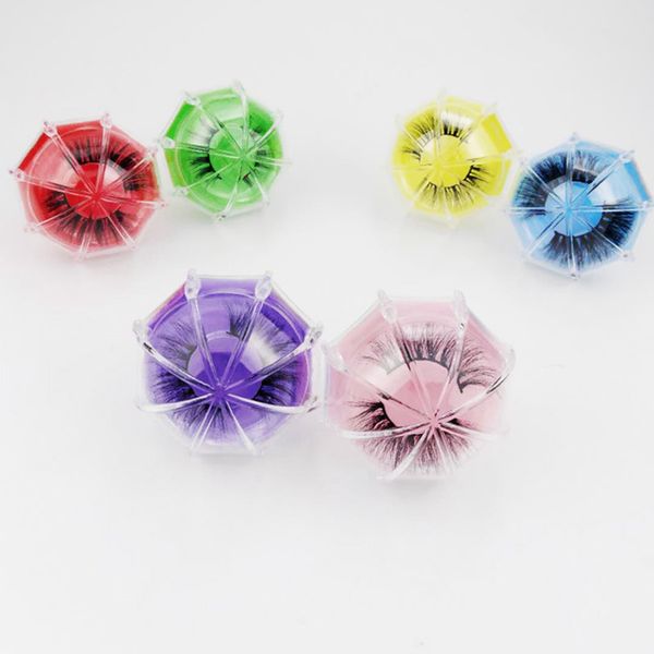

3d mink eyelash package boxes false eyelashes packaging empty eyelash box case creative umbrella shaped lashes box packaging rra3096