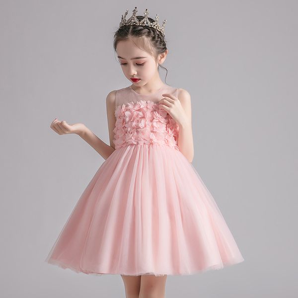 

girls princess kids dresses for girls tutu lace flower embroidered ball gown baby clothes children wedding party dress, Red;yellow