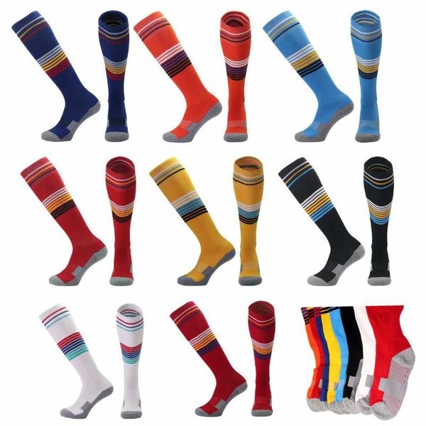 

professional sports soccer socks breathable european football club knee high training running long stocking sock, Black