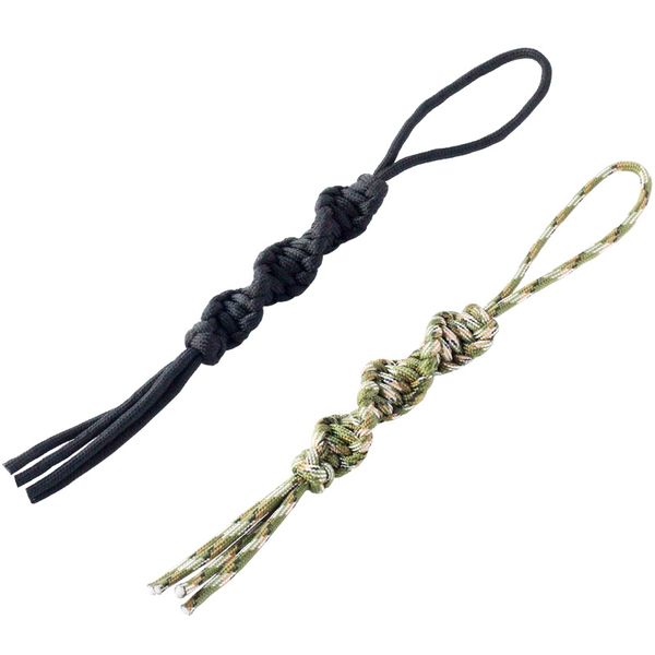 

2pcs qinggear handcrafted paracord tactical knife lanyard twist key fob flashlight usb zipper lanyard outdoor camping