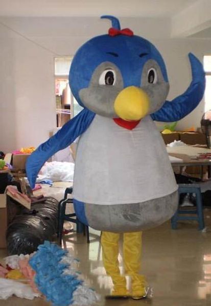 

2019 new mascot costume blue cute penguin mascot costume ing, Red;yellow