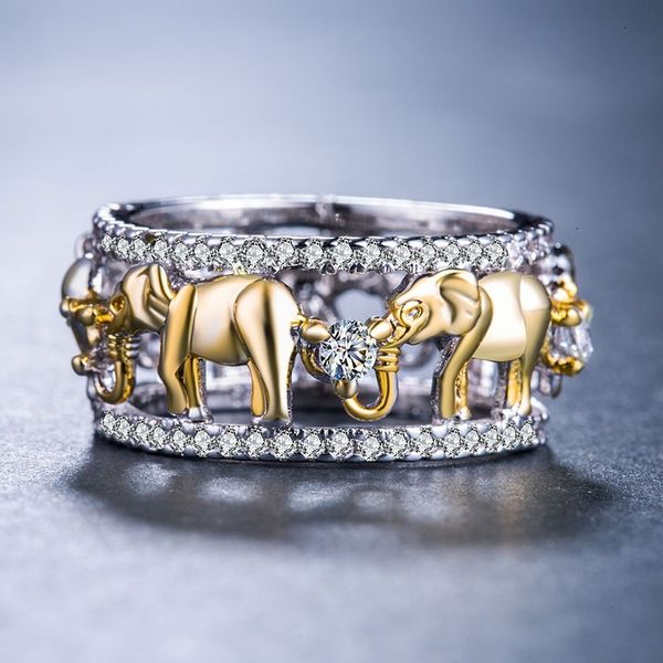 

elephant color ring animal totems ring, Silver