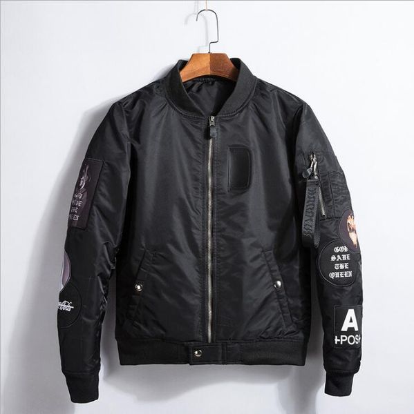 

2019 new men's designer embroidery ma1 flight suit jacket baseball uniform teen street hip hop jacket outerwea cotton clothes coats jac, Black;brown