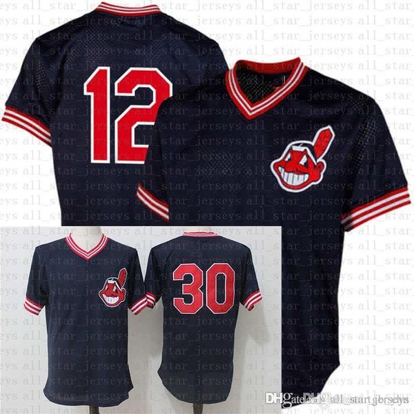 

30 Joe Carter 12 Francisco Lindor Cleveland Mesh Retro Indians Baseball Jersey Mens adult