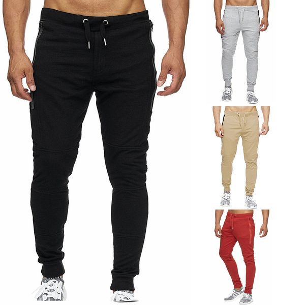 

2019 summer men pocket overalls pocket sport work trouser pants joggers streetwear pantalones hombre pantalon homme, Black
