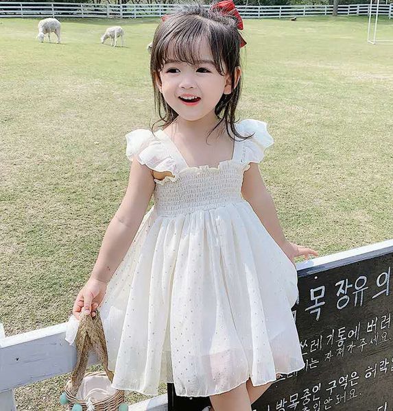 

girl's dresses children's clothing girls summer 2021 polka dot princess dress baby vest, Red;yellow