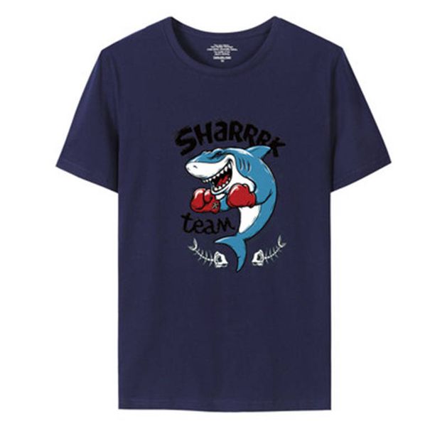 

мужская модельер футболки shark шаблон короткие рукава топы марка мода стиль сыпучие тройники хлопка футболки молодых мужчин, White;black