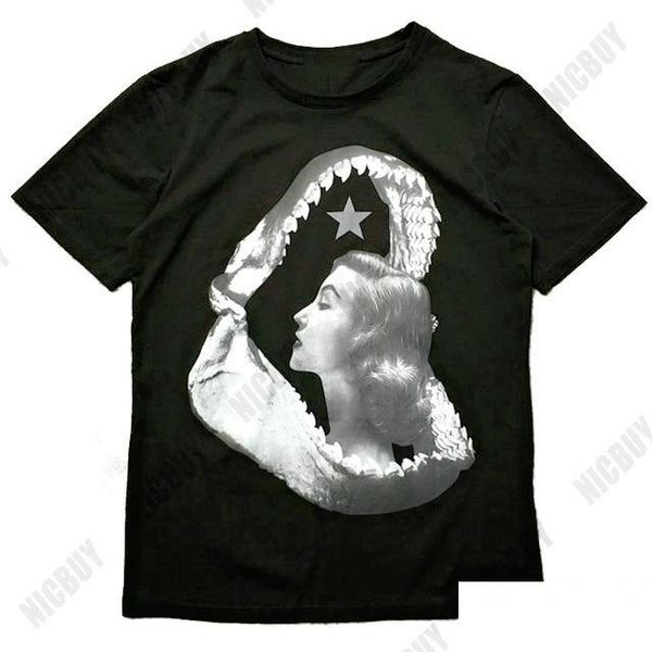 

fashion designer brand give for men clothing europe t-shirt star mouth shark print tshirt tee short sleeve cotton quality, White;black