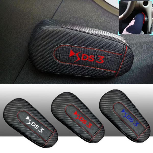 

for ds ds3 1pc carbon fiber leather auto leg cushion knee pad car door arm pad car accessories vehicle protective