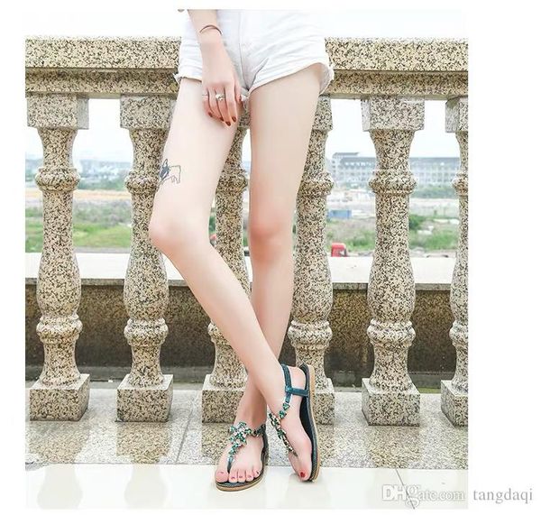 

sequins roman sandal female summer fairy wind flat bottom student 2019 new string clip toe water drill ziboximiya, Black