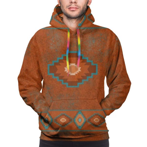 

3d digital all over print western southwest canyons tribal native america mens casual hoodie hooded pullover hoody with pocket, Black