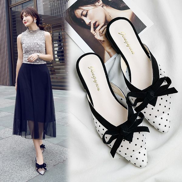 

female flip-flops summer low heel light slippers stylish ladies mesh slippers girl home shoes indoor shoes beach flip flops, Black