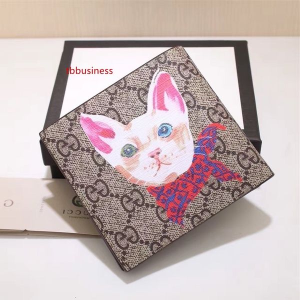 

2020 celebrity design letter embossing wallet bee tiger snake cat head card pack cowhide leather man 145755 purse clutch