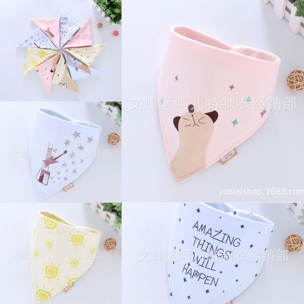 

heerte scarf triangle saliva towel cotton wool button newborn saliva towel baby scarf children's circumference