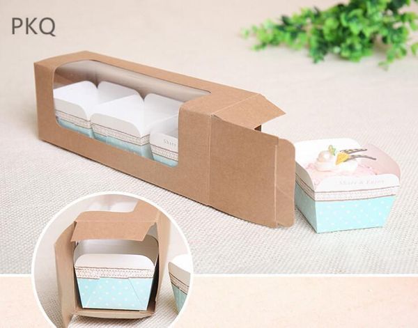 

30pcs 137x70x60mm 200x70x60mm 2sizes macaron paper gift box with window kraft paper box for cake packaging candy cookies