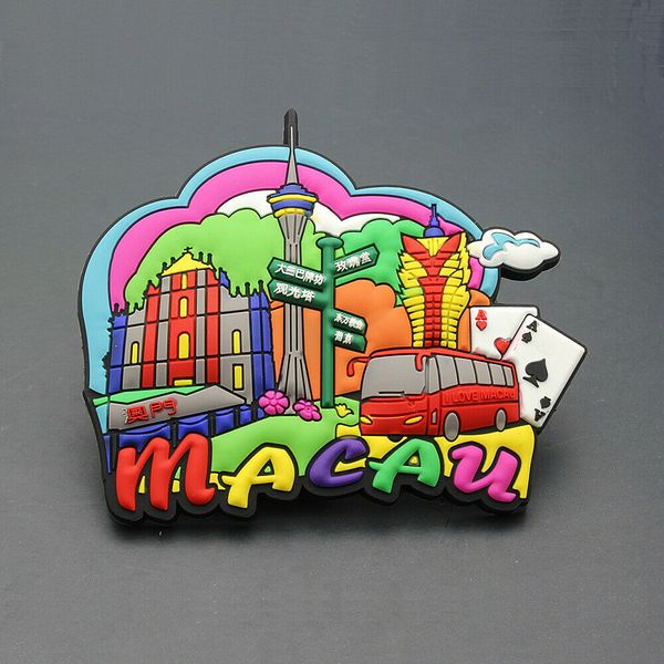 

macau tourist travel souvenir cute 3d rubber refrigerator fridge magnet gift idea