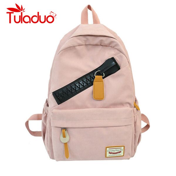 

large capacity women men school bags for teenage girls waterproof bookbag student rucksack cute zipper design for boys bag